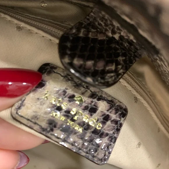 Kate Spade Snake Print Shoulder Bag - Black and Cream - Picture 5 of 7